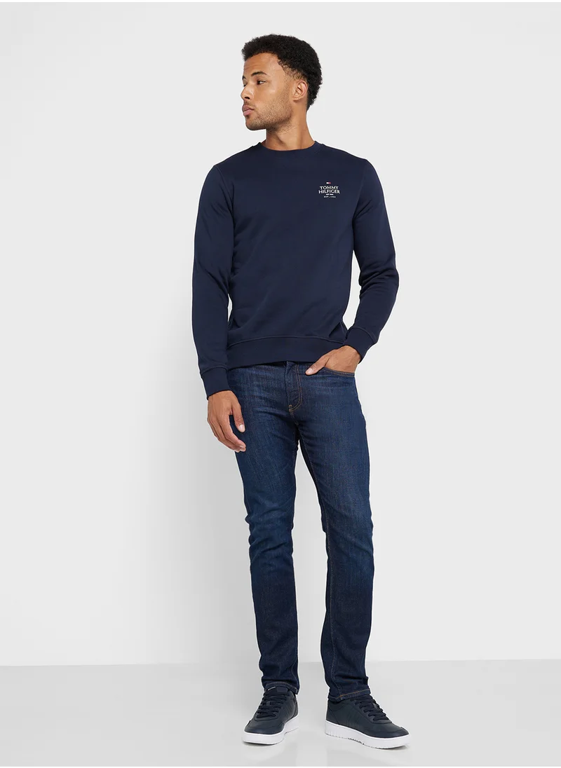 تومي هيلفيغر Logo Crew Neck Sweatshirt