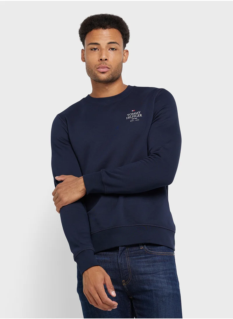 تومي هيلفيغر Logo Crew Neck Sweatshirt