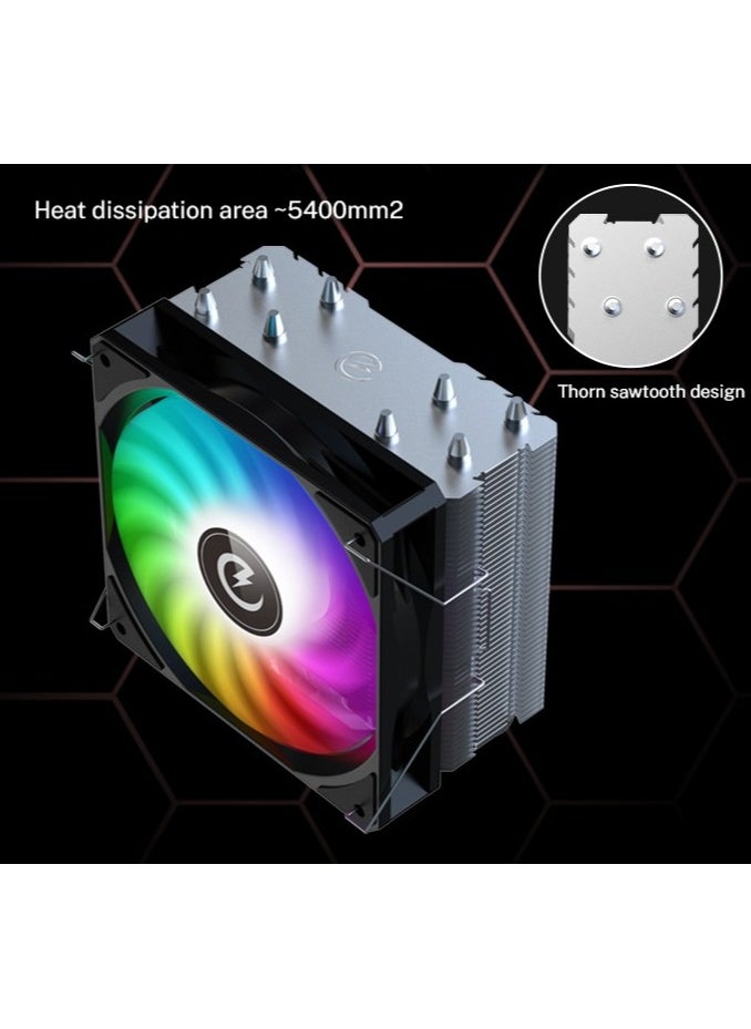 Generic ARGB CPU Air Cooler, AK120 SE ARB, 4 Heatpipes, PWM Quiet Fan CPU Cooler with S-FDB Bearing, for AMD AM4/AM5/Intel LGA1700/1150/1151/1200  - Image 2