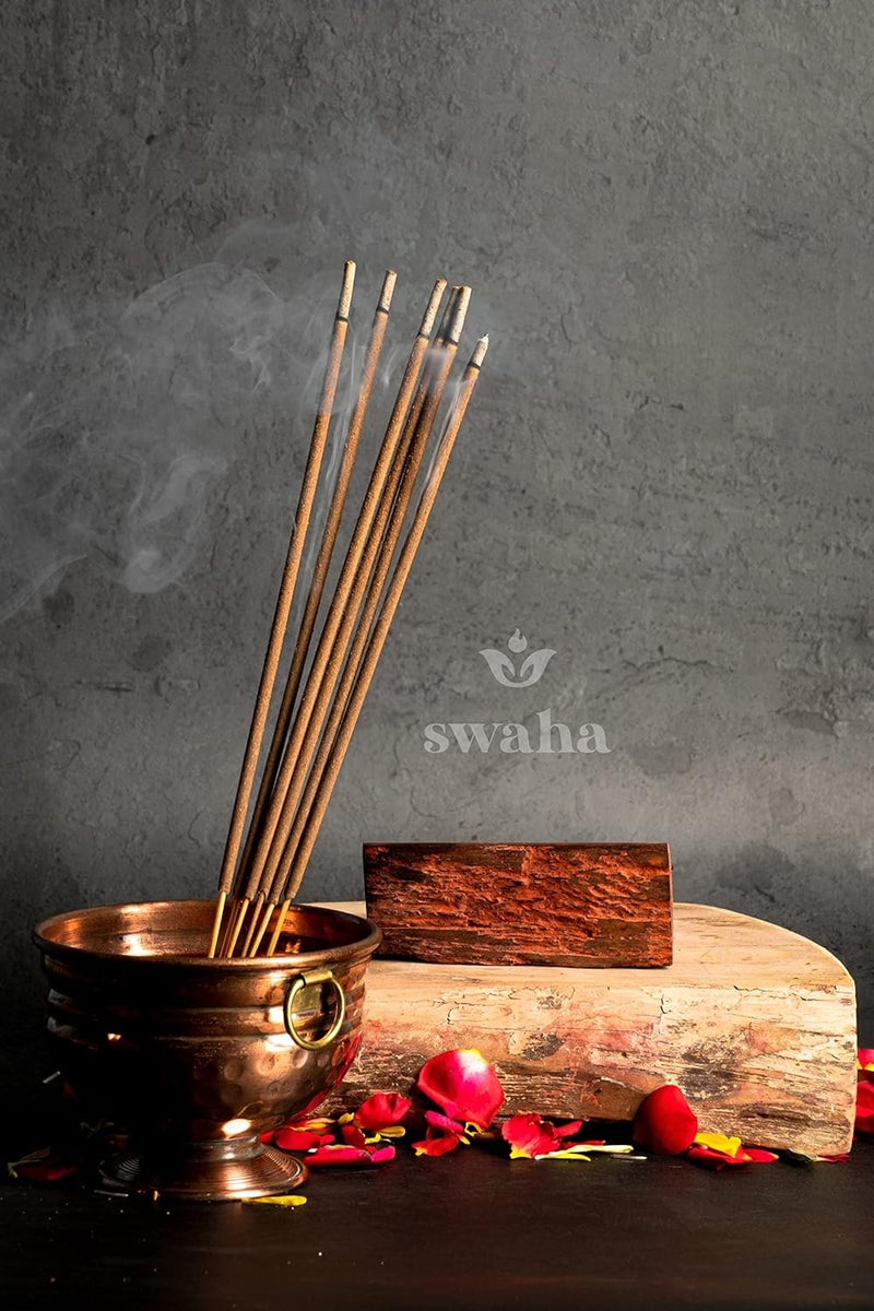 Swaha Swaha Sandalwood agarbatti Set of 35 Long Lasting Sandalwood Fragrance Incense Sticks Pack of 3  - Image 4