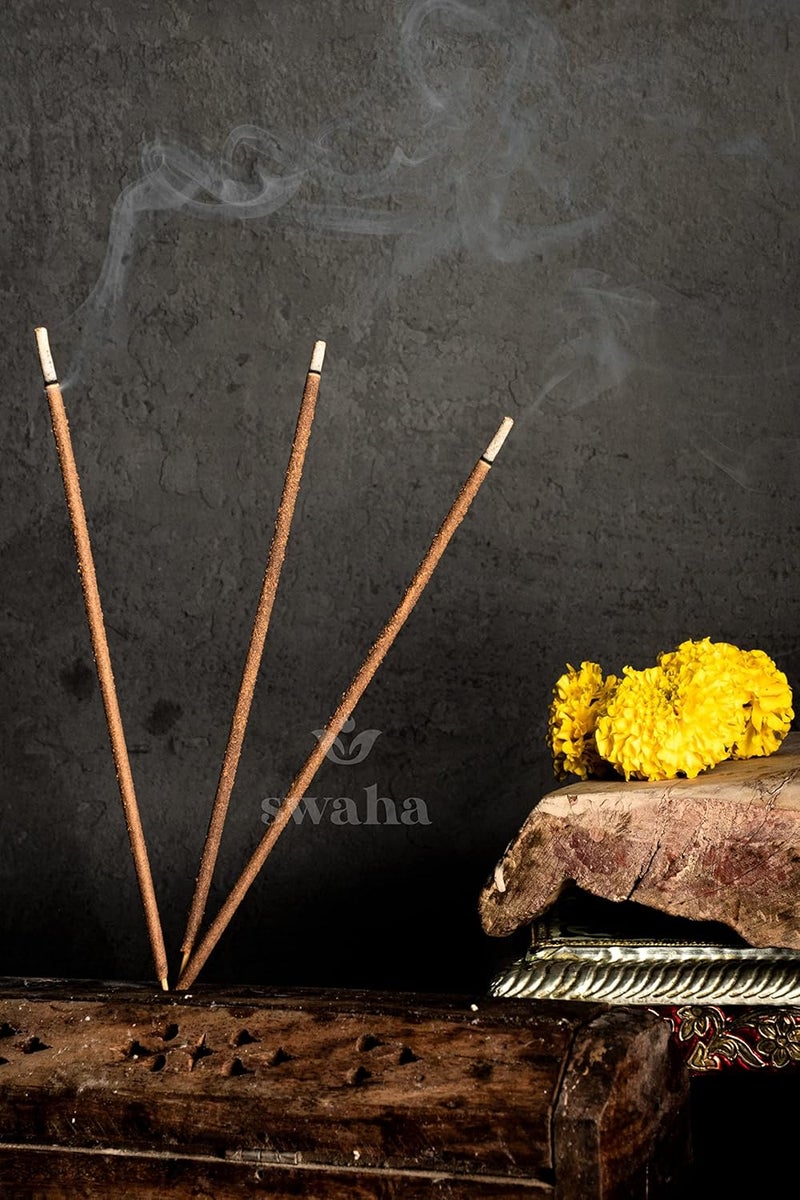 Swaha Swaha Sandalwood agarbatti Set of 35 Long Lasting Sandalwood Fragrance Incense Sticks Pack of 3  - Image 5