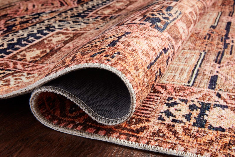 Loloi Layla Collection LAY-14 Mocha/Blush 7'-6" x 9'-6" .13" Thick Area Rug, Soft, Durable, Vintage Inspired, Distressed, Low Pile, Non-Shedding, Easy Clean, Printed, Living Room Rug - Image 4