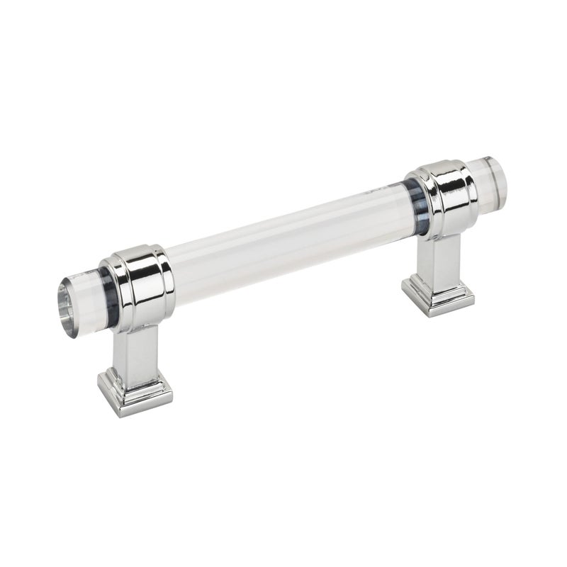 Amerock Cabinet Pull ClearPolished Chrome 334 inch 96 mm Center to Center Glacio 1 Pack Drawer Pull Drawer Handle Cabinet Hardware