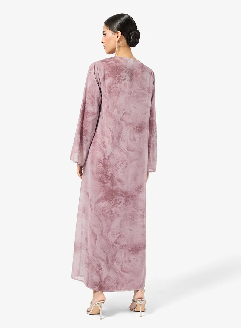 خزانة عباية بطبعة رخامية مع شيلة