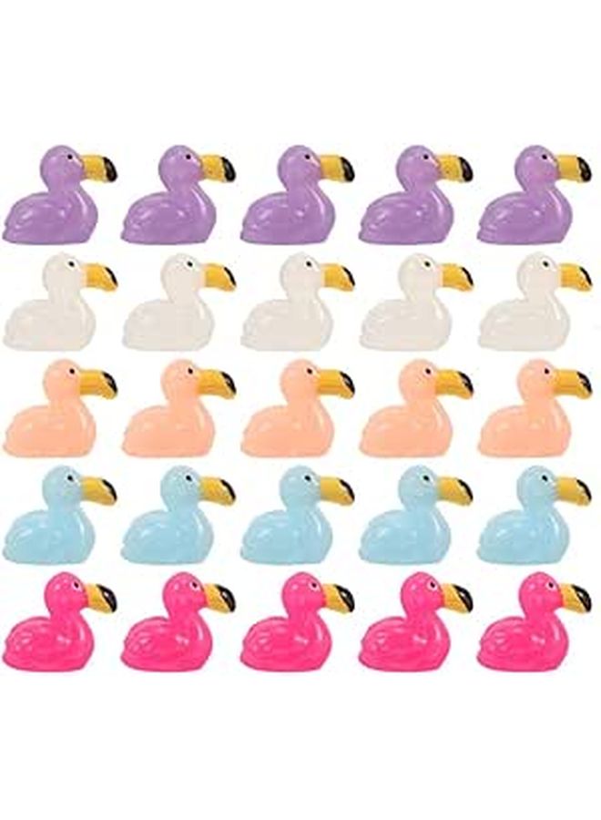 25 Pcs Mini Resin Flamingo Figures for Dollhouse Cake Aquarium Tropical Party Decor - Image 1