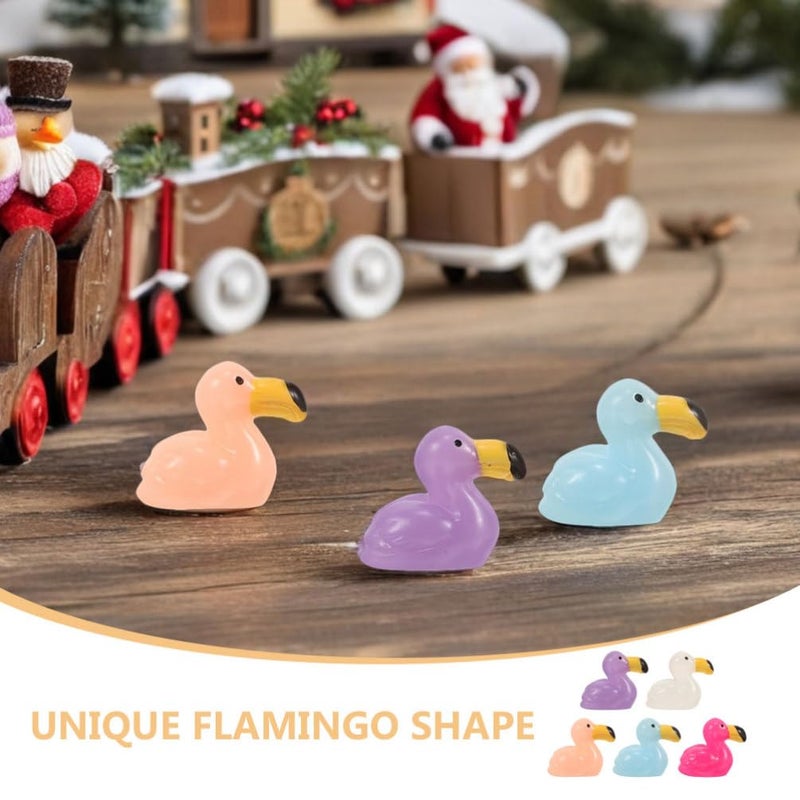 25 Pcs Mini Resin Flamingo Figures for Dollhouse Cake Aquarium Tropical Party Decor - Image 5