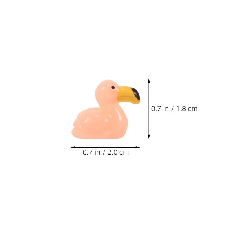 25 Pcs Mini Resin Flamingo Figures for Dollhouse Cake Aquarium Tropical Party Decor - Image 3