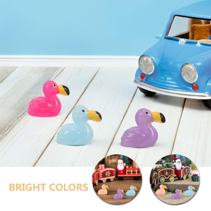 25 Pcs Mini Resin Flamingo Figures for Dollhouse Cake Aquarium Tropical Party Decor - Image 4