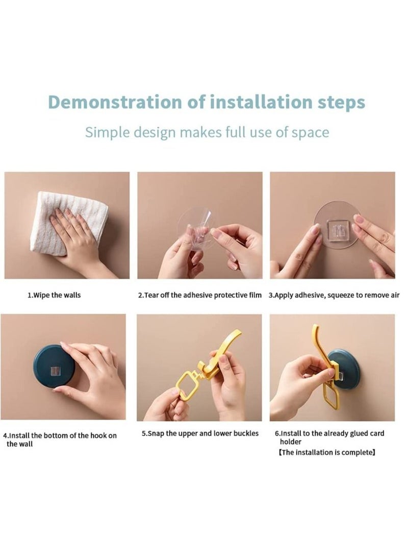 Y&D Self Adhesive Hooks Heavy Duty Bathroom Door Office Home Kitchen Stick on for Hanging Coats Towels Keys Waterproof, No Drill Glue Needed - 3 Pack (White Blue Black) - Image 5