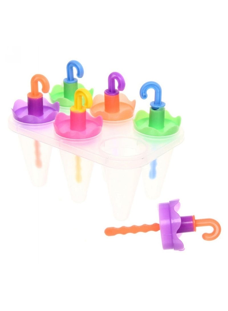 6PCS Umbrella Ice Cream Mold Ice Pop Maker DIY Ice Popsicle Molds - Image 3