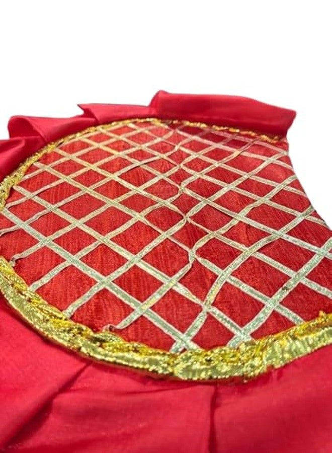 uphaar Traditional Handicraft Hand Held Fan, Red - Image 3