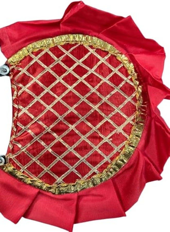 uphaar Traditional Handicraft Hand Held Fan, Red - Image 4