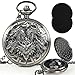 Kabinka DND Dice Set 7pcs Mini Metal Dice with Pocket Watch Shell Portable DD with Necklace Dungeons and Dragons Dice for RPGFiveHeaded Dragon Ancient Silver - Image 2