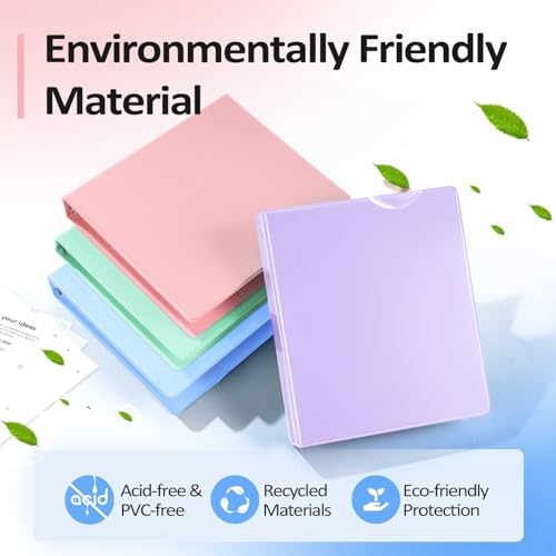 Sooez BinderX Extra Durable 3 Ring Binder Round Ring 2 Inch Binders Fits 450 Sheets of 85x11 Paper Customizable View Cover with Inside Pockets Cute 2 Binder School Supplies for Girls Pink - Image 3