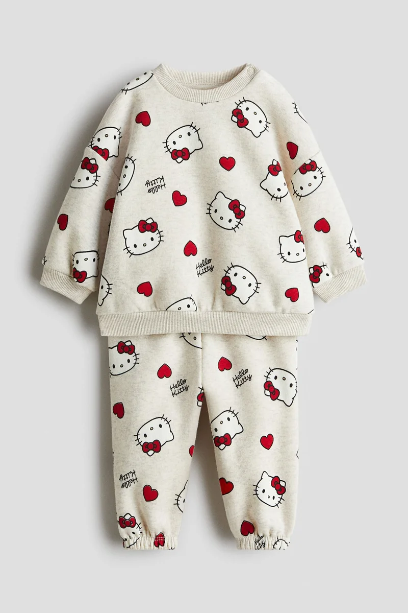 H&M 2-piece printed sweatshirt set