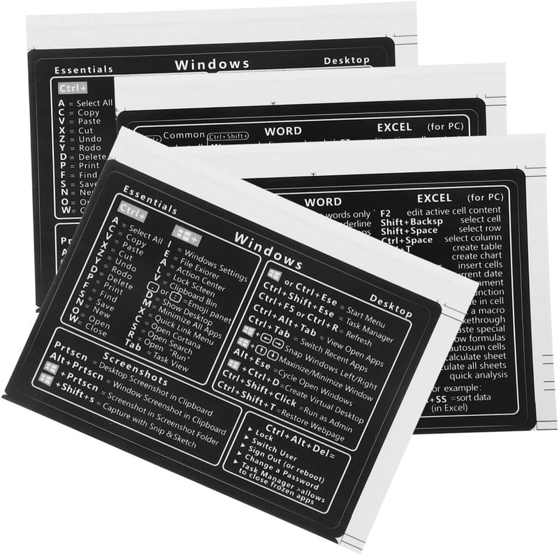 Simplified versatile design 4sheets Laptop Keyboard Stickers Adhesive Decals Computer Sticker Replacement Hardness boosted processed substance - Image 1