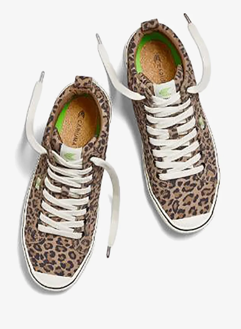 Cariuma  OCA High Stripe Leopard Print Suede Sneaker  | Best Price UAE