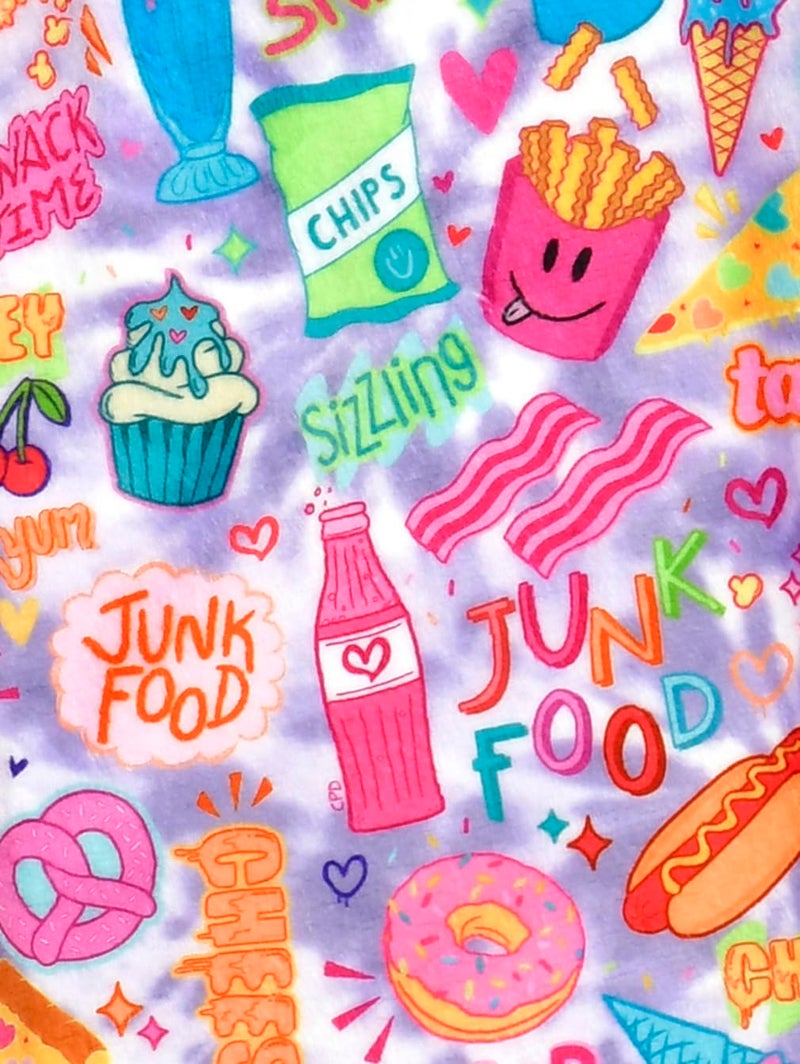 iscream + Corey Paige Designs Big Girls' Silky Soft Plush Spa Wrap - Junk Food, Medium/Large (10-14) - Image 2