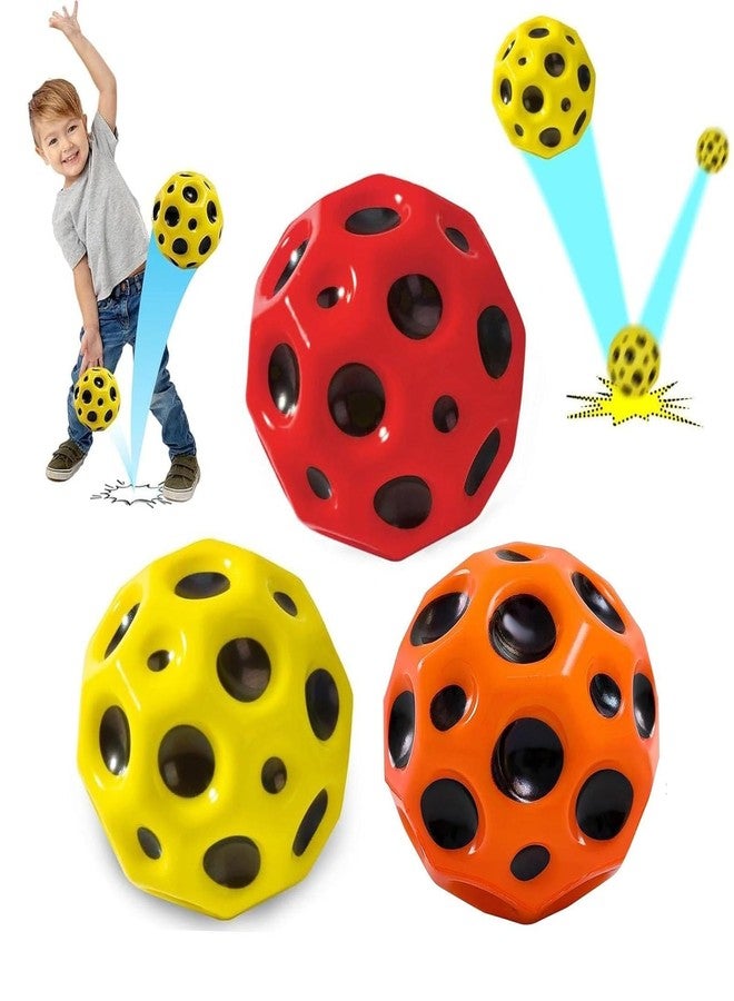 Crazy Buy Moon Ball, High Bouncy Balls, for Kids and Adults, Improve Hand-Eye Coordination, Easy to Grip and Catch Multicolor (Pack of 1) - Image 3