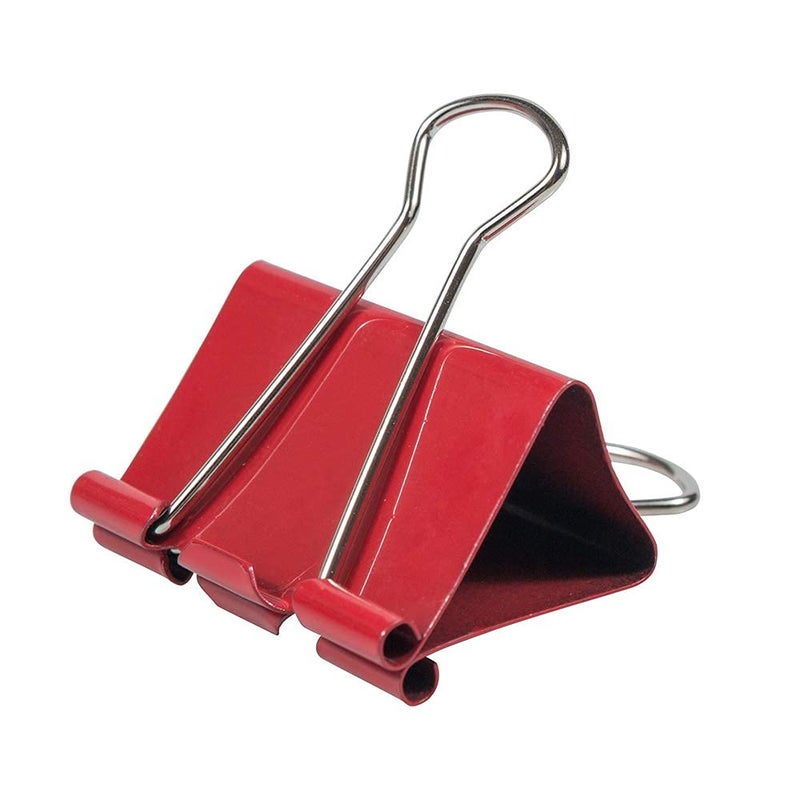 JAM PAPER Colorful Binder Clips - Large - 1 1/2 Inch (41 mm) - Red Binderclips - 12/Pack - Image 3