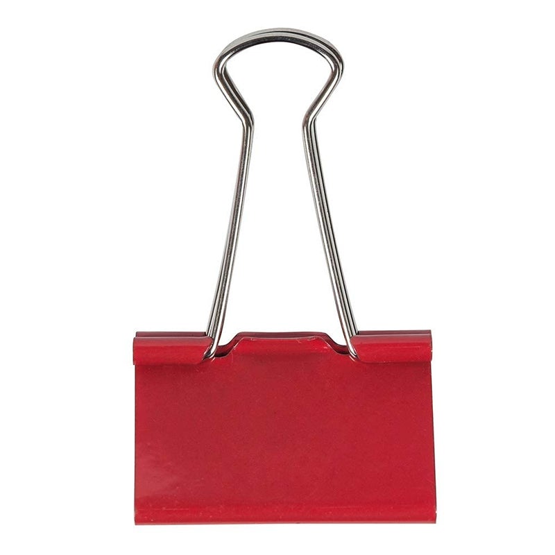 JAM PAPER Colorful Binder Clips - Large - 1 1/2 Inch (41 mm) - Red Binderclips - 12/Pack - Image 4