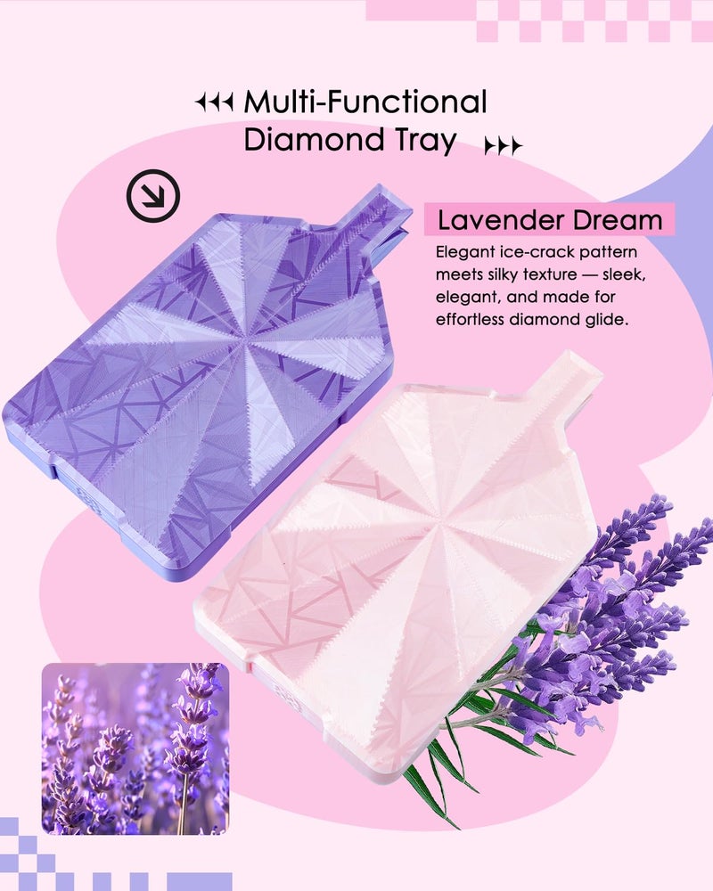 Forever young ForeverYoung Crystalline Diamond Art Trays with Lids Diamond Painting Accessories, 2-Piece Diamond Painting Trays with Lids, Silky Diamond Art Accessories and Tools, Lavender Dream - Image 2