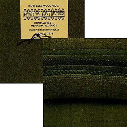 Primitive Gatherings Hand Dyed Wool Holly Charm Pack 10 5-inch Squares PRI 6005 - Image 3