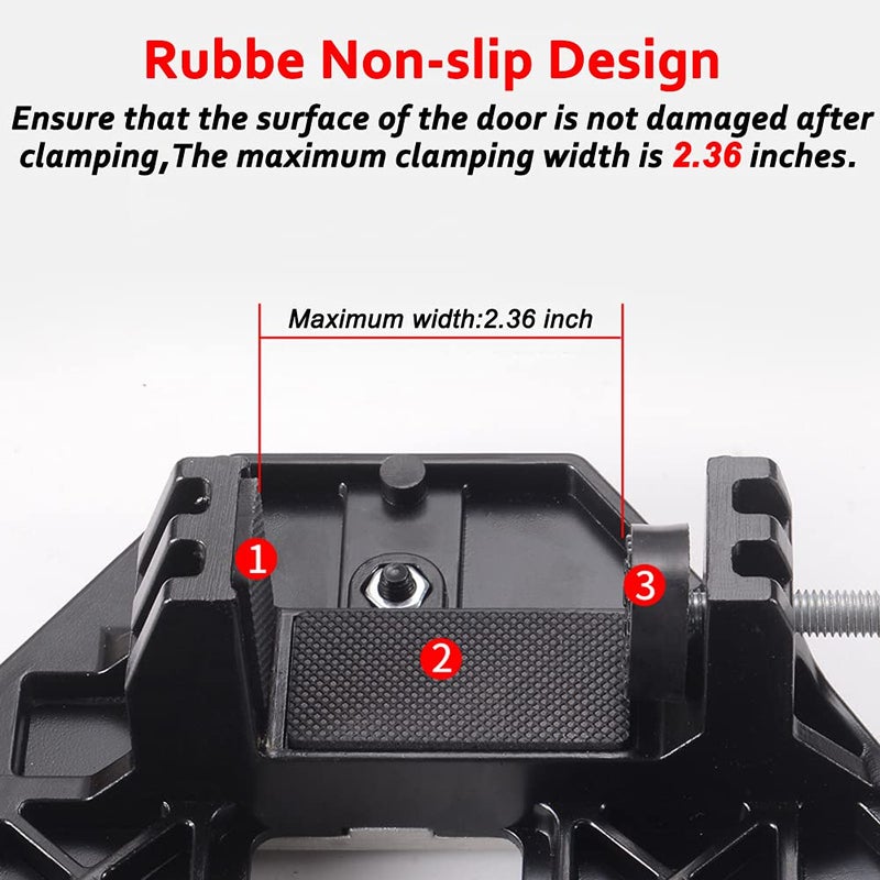 DUEBEL Aluminum Alloy Door Hinge Jig Woodworking Hole Opener Slotting Locator Wooden Door Hinge Hole Guide Door Lock Jig for Door Lock Installation - Image 4