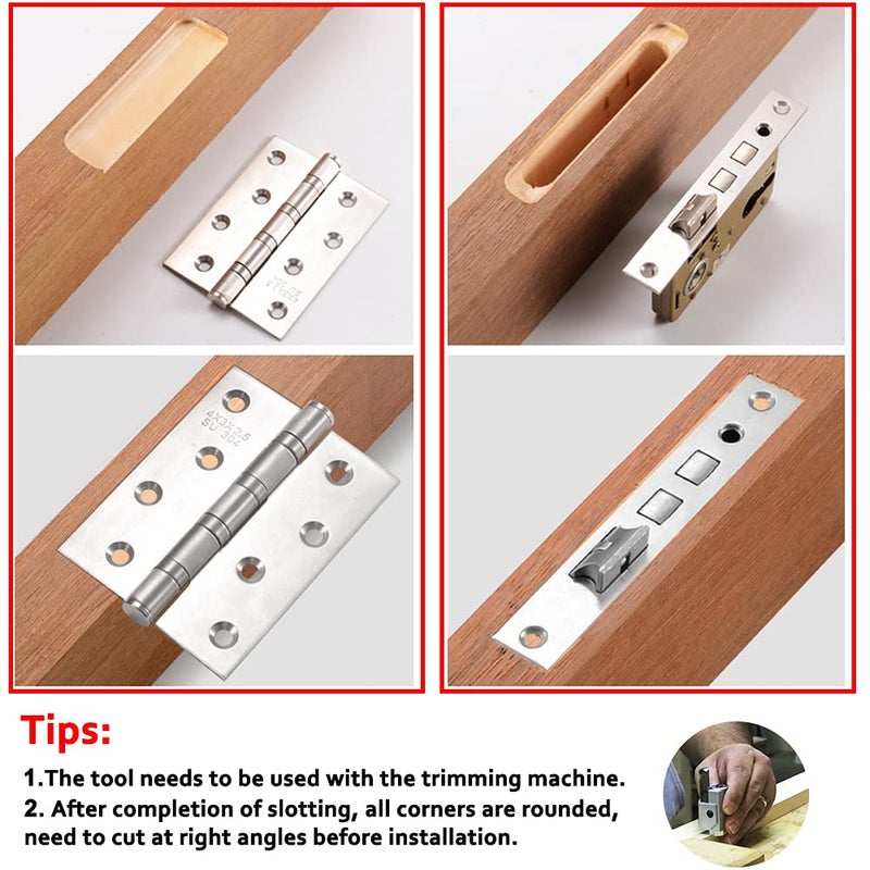DUEBEL Aluminum Alloy Door Hinge Jig Woodworking Hole Opener Slotting Locator Wooden Door Hinge Hole Guide Door Lock Jig for Door Lock Installation - Image 3
