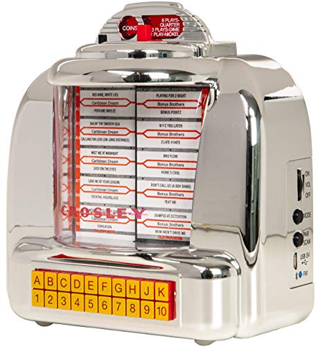 Crosley كروسلي CR1120A-SI دiner ميني جوكبوكس بلوتوث راديو طاولة FM - Image 1