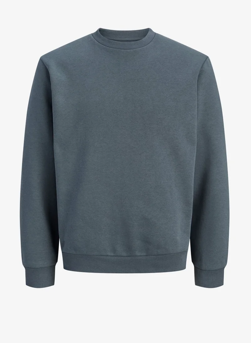 JACK & JONES  Solid Crew Neck Regular Fit Sweatshirt for Men | Best Price UAE