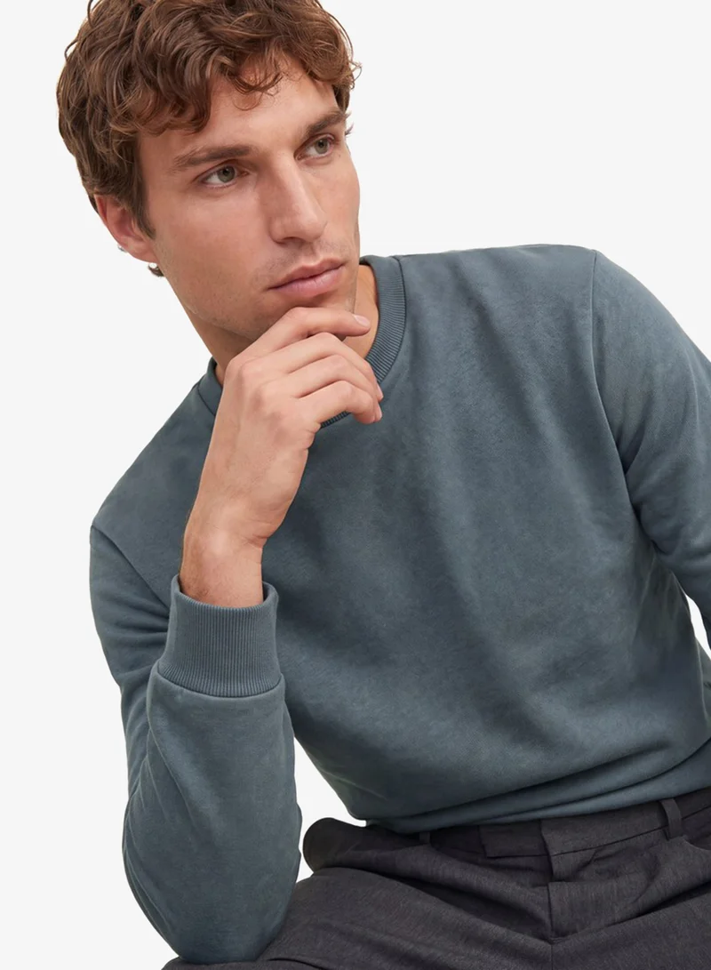 JACK & JONES  Solid Crew Neck Regular Fit Sweatshirt for Men | Best Price UAE