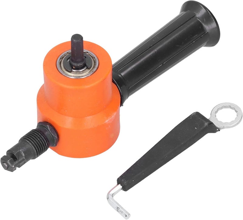 Double Head Nibbler, 360° Adjustable Drill Attachment Metal Cutter for Cutting Stainless Steel Iron Copper Aluminum Plates and Fiberboard with Hex Shank - Image 1