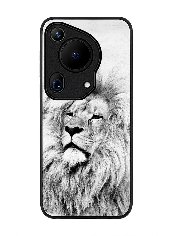Stylizedd Rugged Black edge case for Huawei Pura 70 Ultra, Slim fit Soft Case Flexible Rubber Edges Anti Drop TPU Gel Thin Cover -  Wise Lion - Image 1