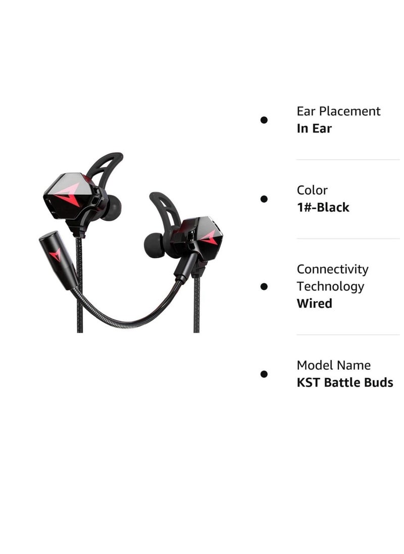 Wired Earbuds with Microphone, Battle Buds Wired Gaming Earbuds with Dual Microphone, Volume Control, Gaming Headset with Mic, Gaming Earphones Wired for Mobile Gaming, Switch, Xbox One, PS4, PS5, PC - Image 5