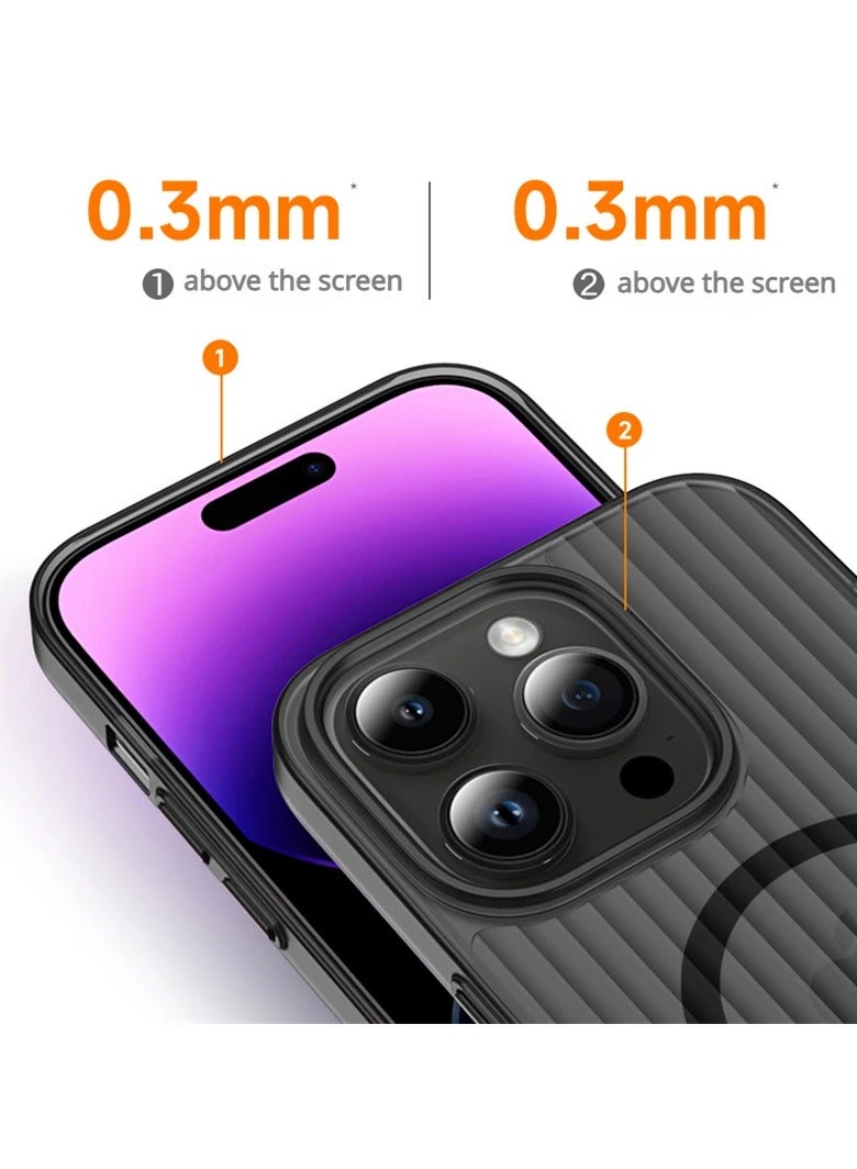 general Magnetic Transparent Phone Case, Deluxe Wave Lenticular, Ice Mist, Matte Cover, Magsafe Wireless Charging for iPhone 15Pro Max - Image 5