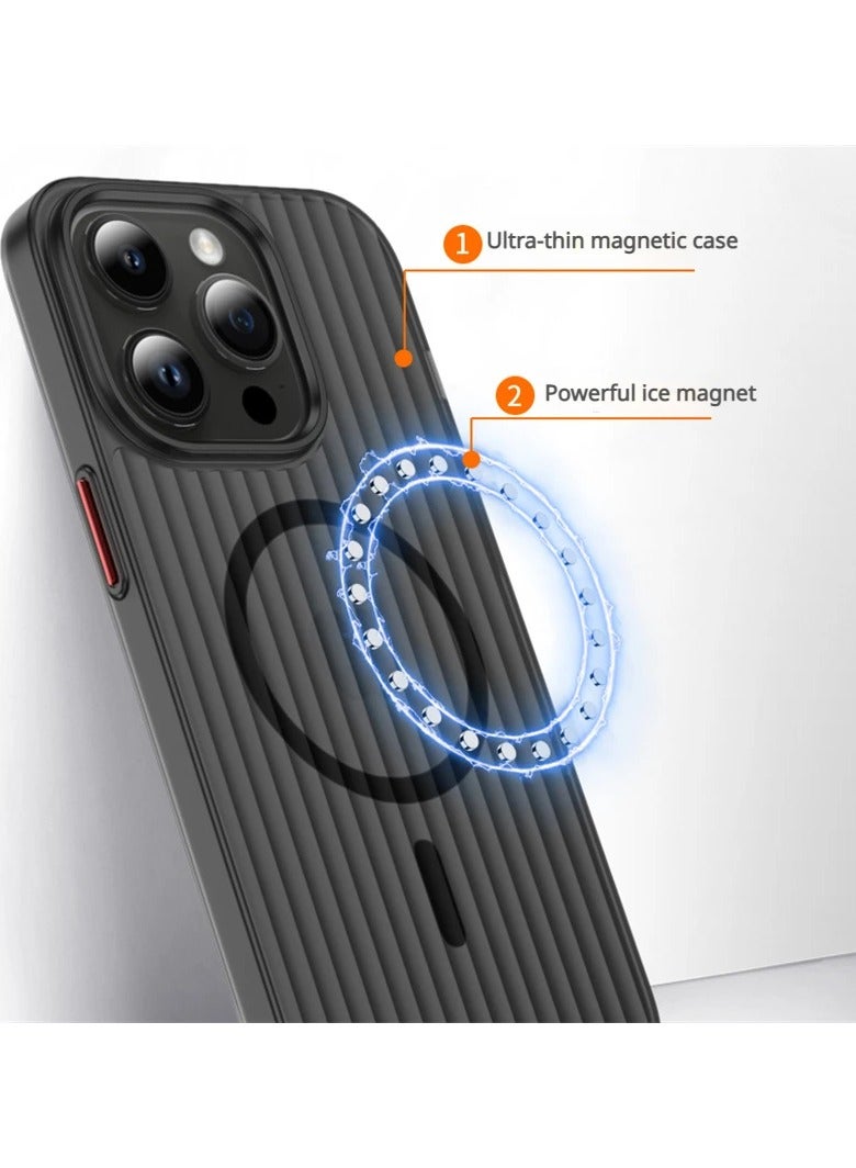 general Magnetic Transparent Phone Case, Deluxe Wave Lenticular, Ice Mist, Matte Cover, Magsafe Wireless Charging for iPhone 15Pro Max - Image 4