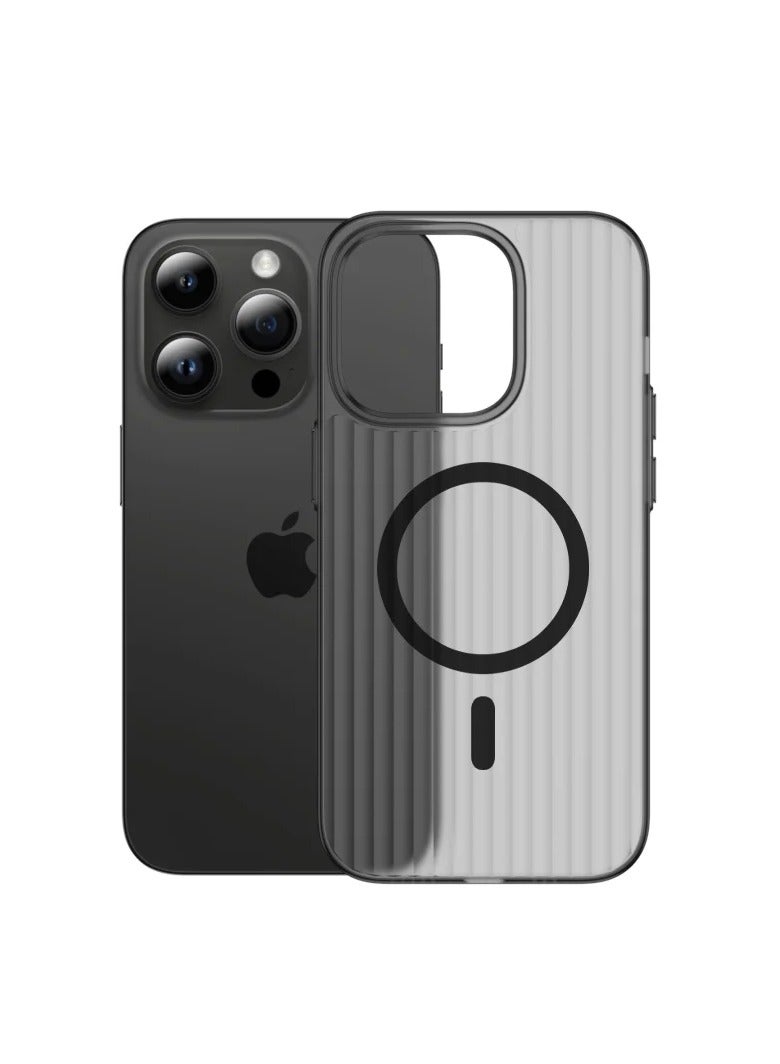 general Magnetic Transparent Phone Case, Deluxe Wave Lenticular, Ice Mist, Matte Cover, Magsafe Wireless Charging for iPhone 15Pro Max - Image 1