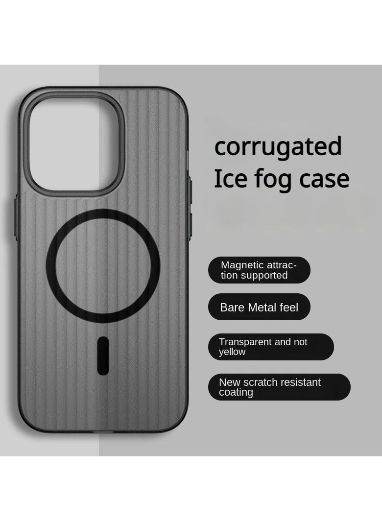 general Magnetic Transparent Phone Case, Deluxe Wave Lenticular, Ice Mist, Matte Cover, Magsafe Wireless Charging for iPhone 15Pro Max - Image 2