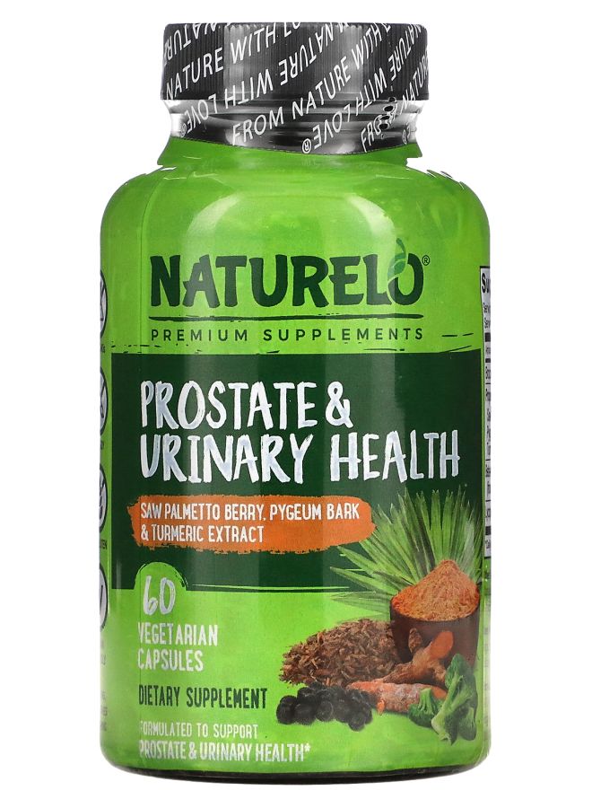 NATURELO Premium Supplements Prostate & Urinary Health 60 Vegetarian Capsules 