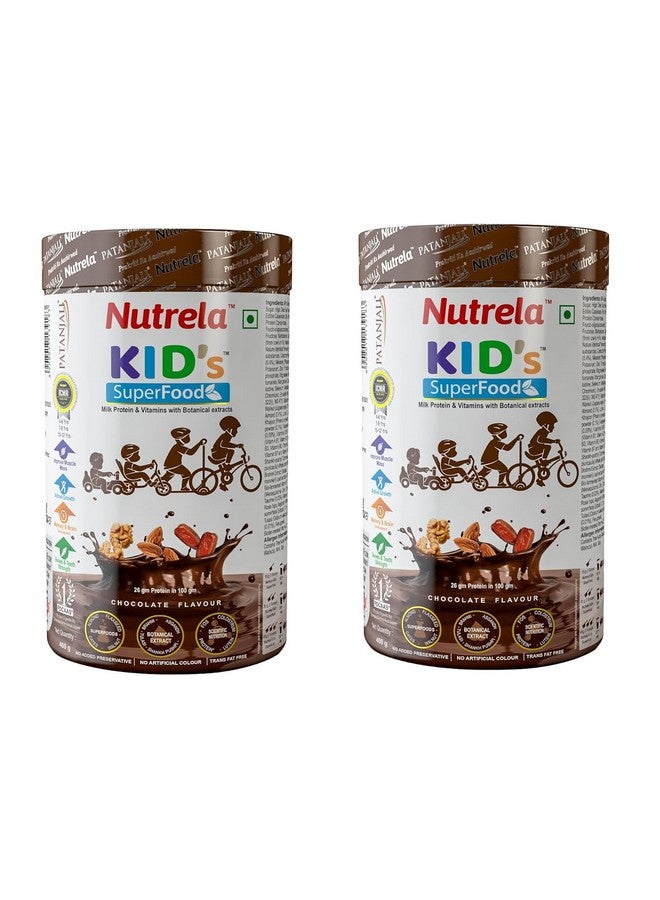 Nutrela Nutrela Kids Super Food | 500g Chocolate Flavour pack of 2 | Nutritional Supplement with Milk Protein, DHA, Vitamins & Minerals | Supports Growth, Immunity & Brain Development | For Ages 4-15 Year | Vegetarian - Image 1