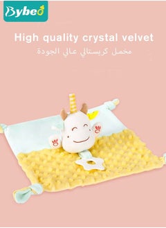 Bybeo Baby Security Blanket With 2 Cotton Bibs New Born Cute Stuffed Animal Comfort Towel with Teether for Nursery Strollers Cots Cribs Car Seats  - Image 3