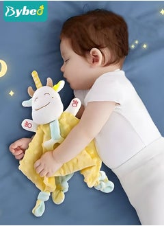 Bybeo Baby Security Blanket With 2 Cotton Bibs New Born Cute Stuffed Animal Comfort Towel with Teether for Nursery Strollers Cots Cribs Car Seats  - Image 2