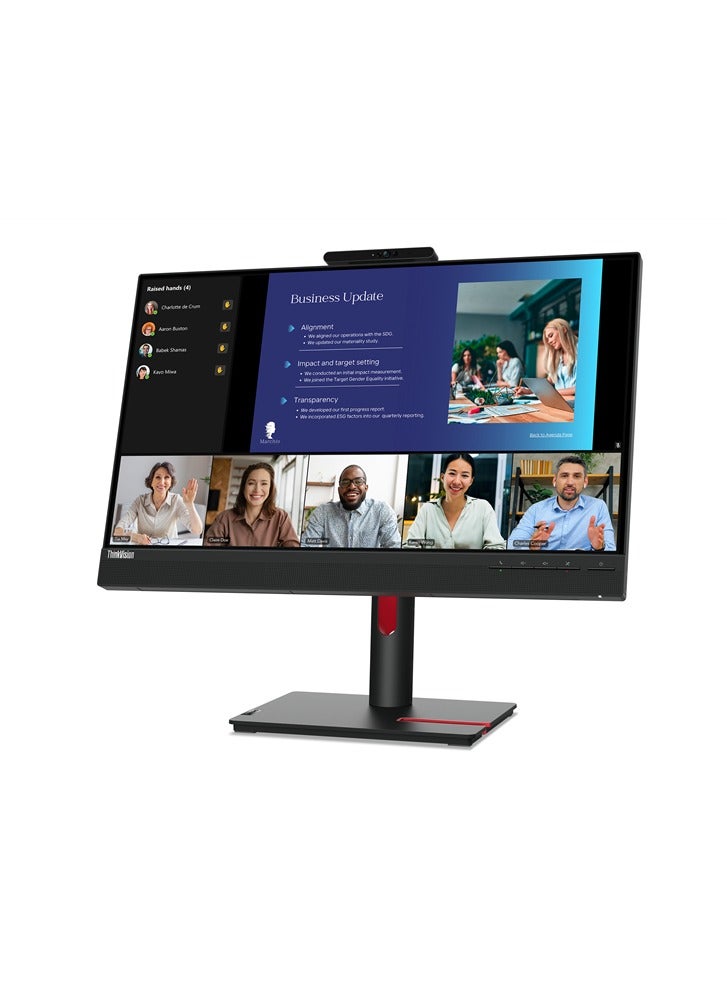Lenovo ThinkVision T24v-30 23.8 Inch FHD Video Conferencing Monitor Raven Black - Image 2