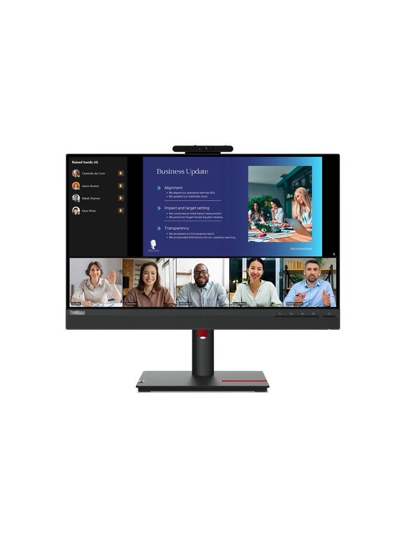 Lenovo ThinkVision T24v-30 23.8 Inch FHD Video Conferencing Monitor Raven Black - Image 3