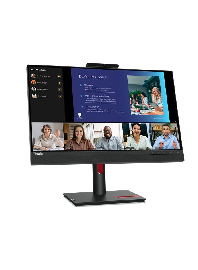 Lenovo ThinkVision T24v-30 23.8 Inch FHD Video Conferencing Monitor Raven Black - Image 1