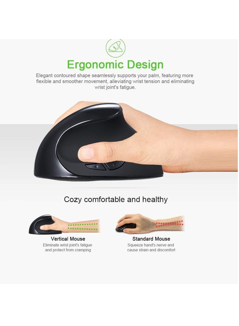 general Optical Vertical Mouse Ergonomic Wired Mouse USB Mice 5 on for PC Laptop - Image 2