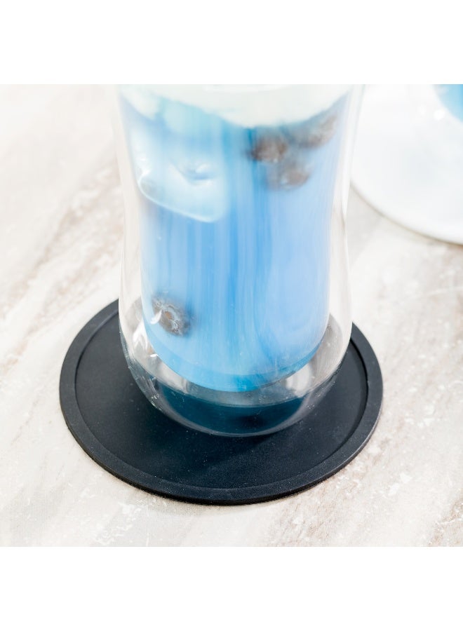 Restaurantware Drink Coasters, 6 No-slip Rubber Coasters - Durable, To Protect Wooden Tables, Desks, And Bars, Black Silicone Table Top Coasters, No More Water Rings, Dishwashable  - Image 3
