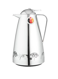 emsa EMSA German chrome thermos with a luxurious design and black rose drawings, 1.5 litre capacity  - Image 1