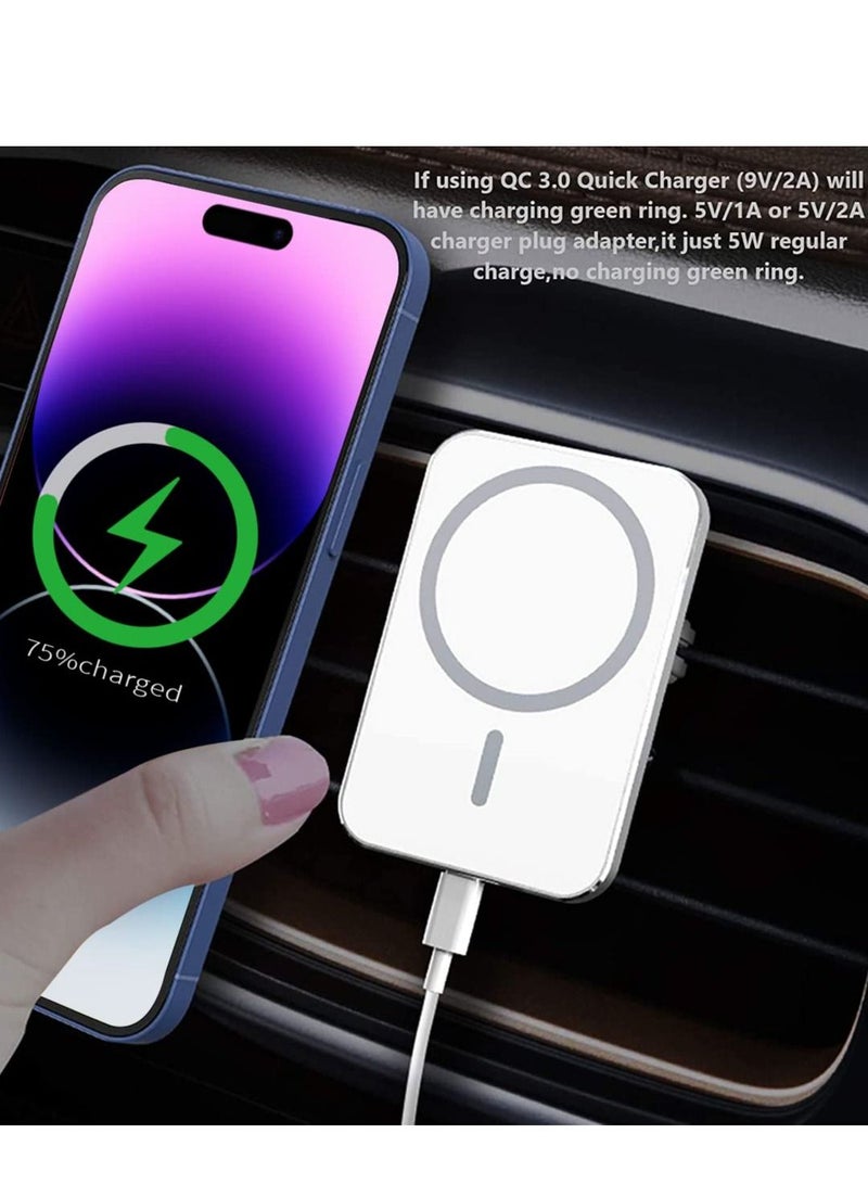 KASTWAVE Magnetic Car Mount Wireless Charger for iPhone 14/iPhone 13/13 Pro/12 Pro/Pro Max/Mini,Magnet Phone Holder Stand 15W Fast Charging Car Mount Wireless Charger Support - Image 2